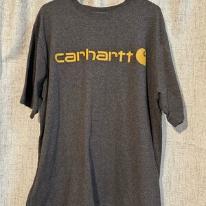 Carhartt Charcoal Tee with Mustard Logo